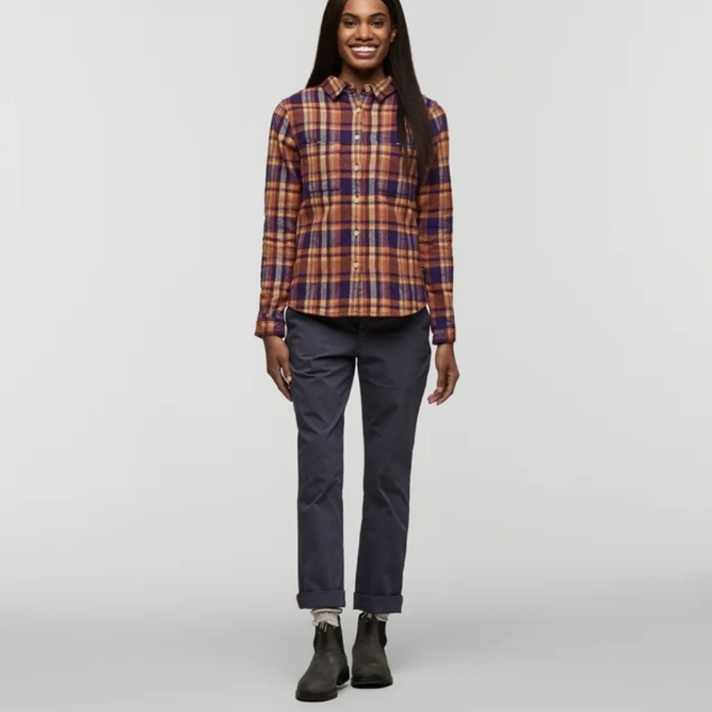 NWT Cotopaxi Mero Organic Flannel Shirt-Black Violet Plaid